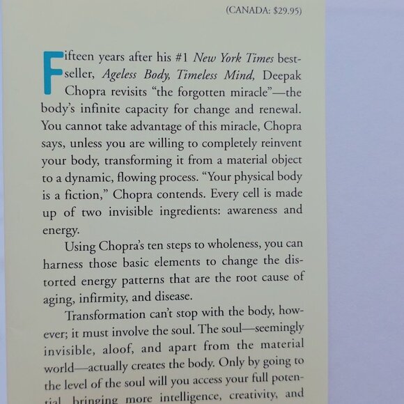 Deepak Chopra Reinventing the Body Resurrecting the Soul 2009 1st Edition HC DJ - Picture 2 of 8